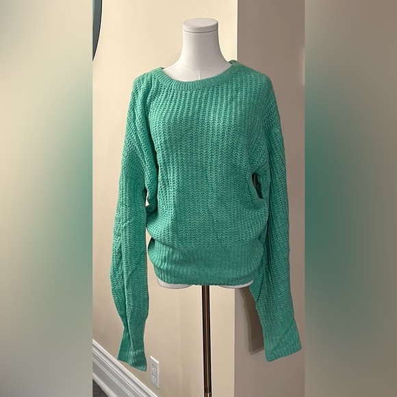 ZARA green acrylic/polyester blend sweater size extra large - Picture 2 of 7